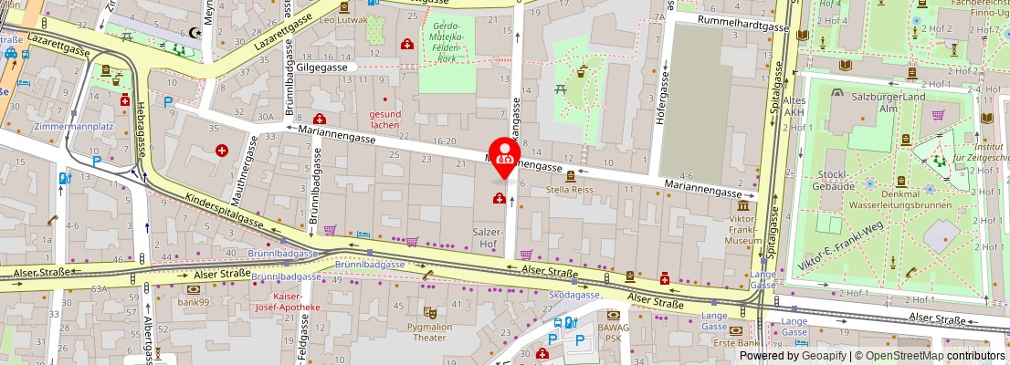 Street map section around the address