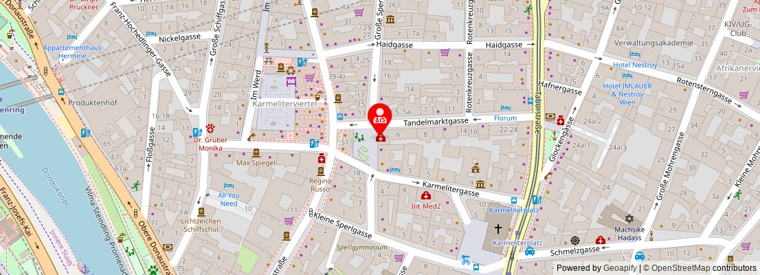 Street map section around the address