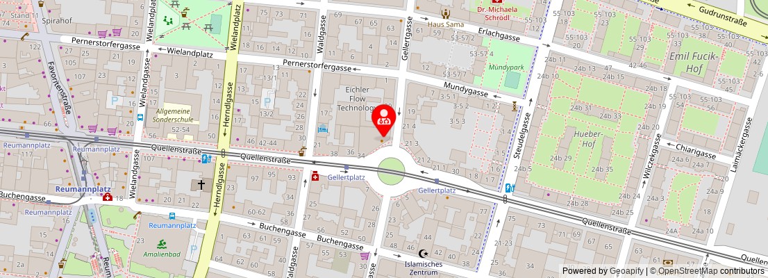 Street map section around the address