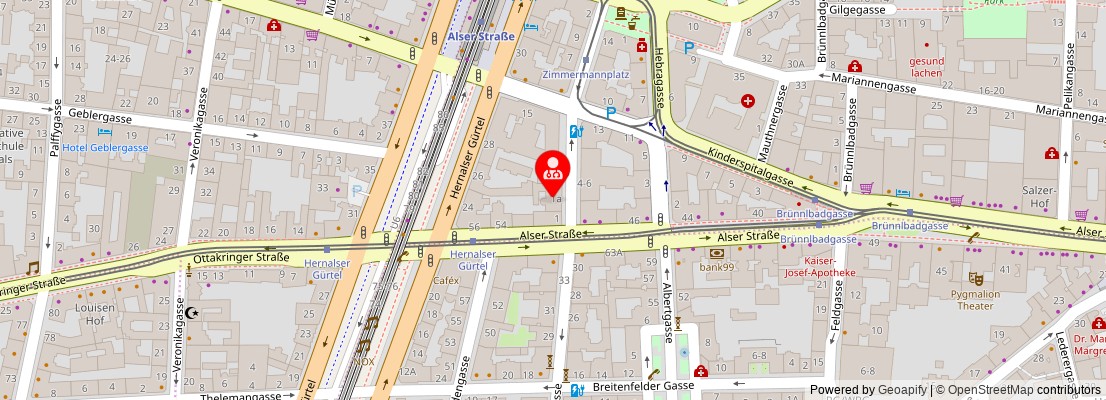 Street map section around the address