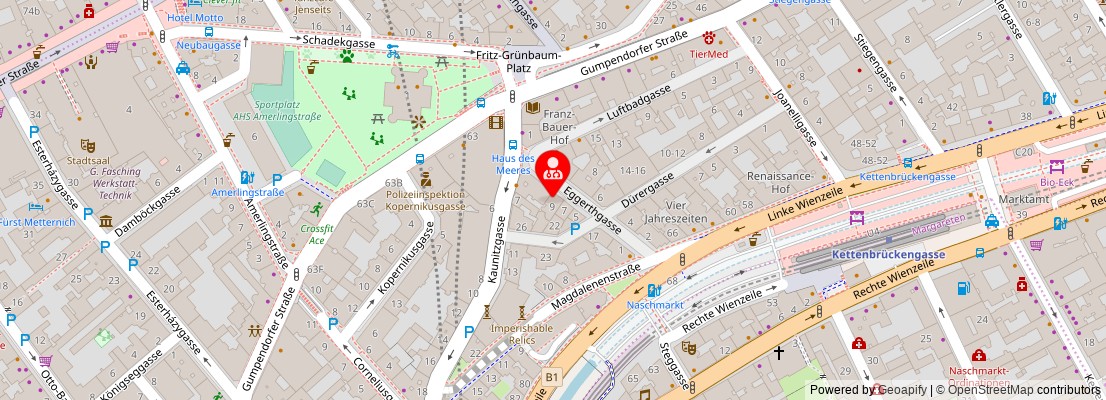 Street map section around the address