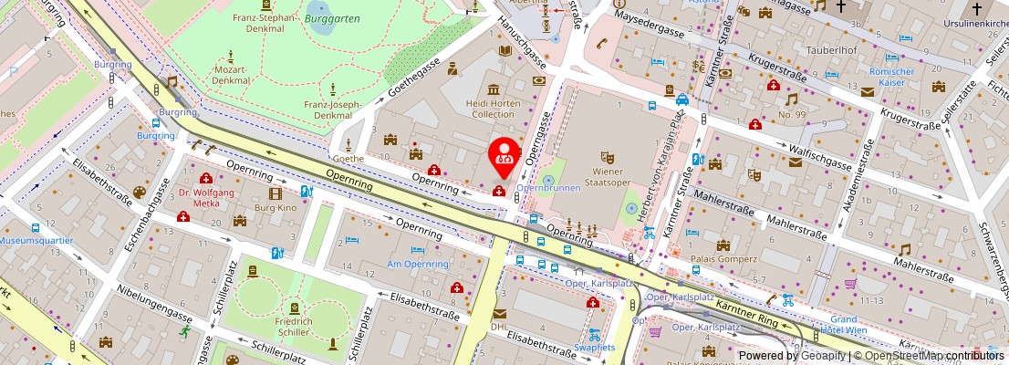 Street map section around the address