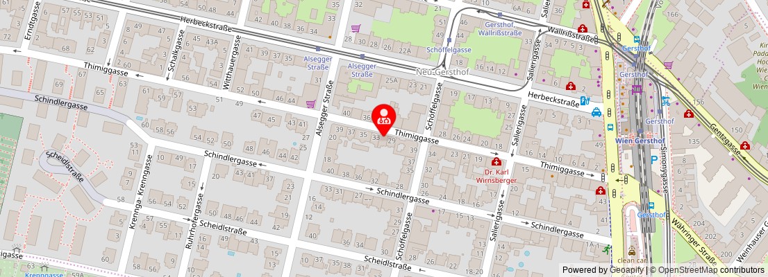 Street map section around the address