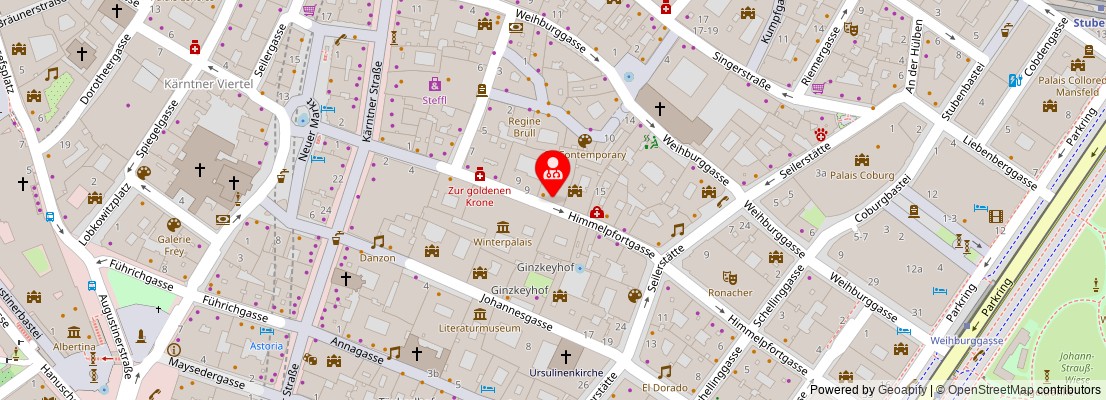 Street map section around the address