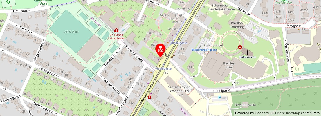 Street map section around the address