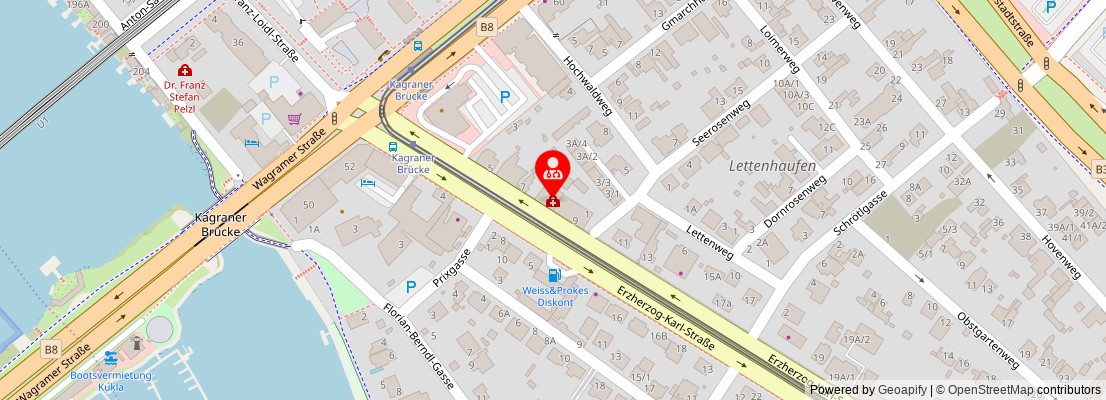 Street map section around the address