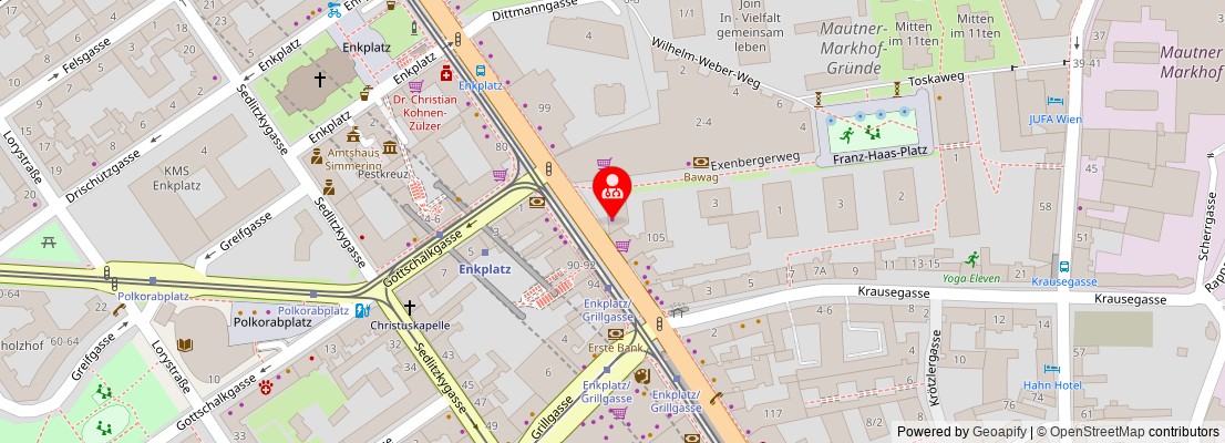 Street map section around the address