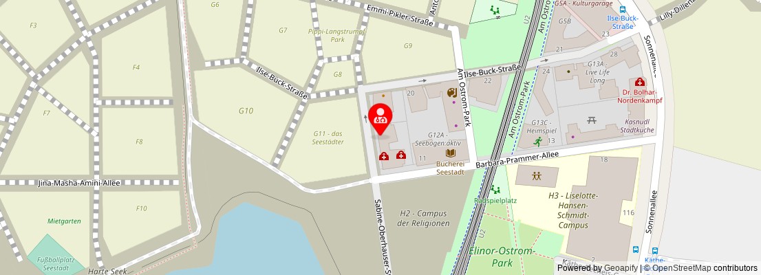 Street map section around the address