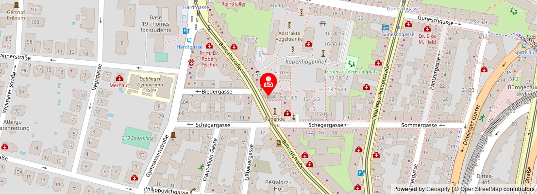 Street map section around the address