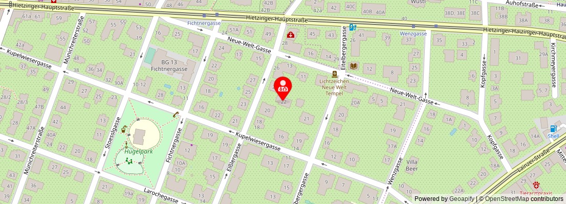 Street map section around the address