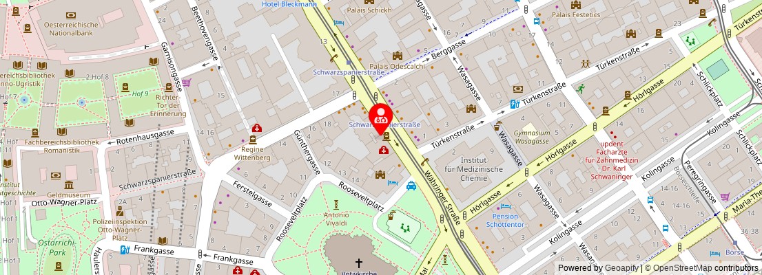 Street map section around the address