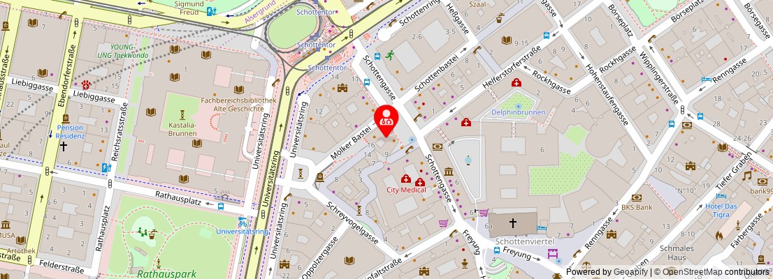 Street map section around the address