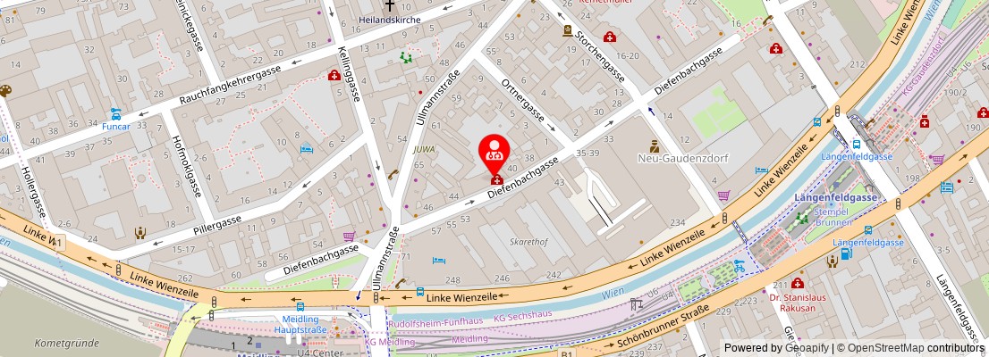 Street map section around the address