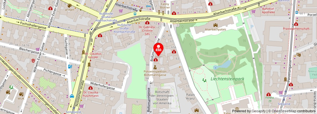 Street map section around the address