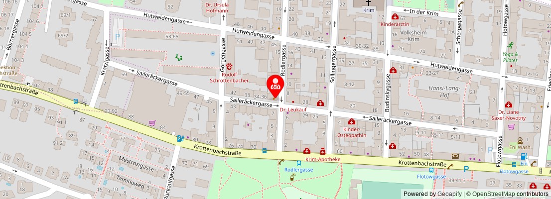 Street map section around the address