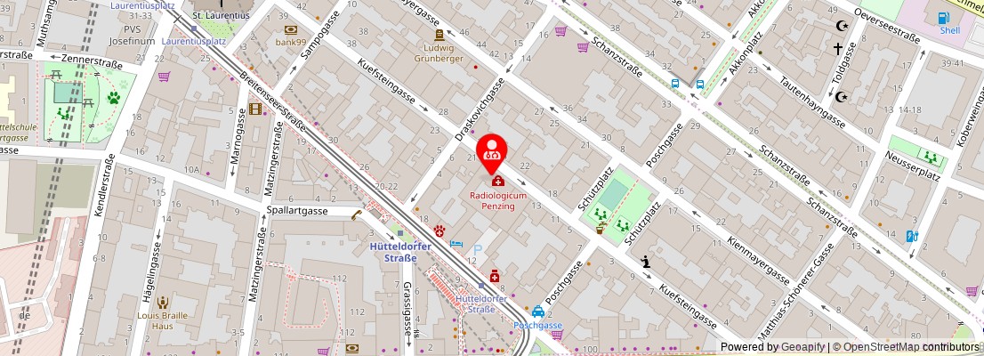 Street map section around the address