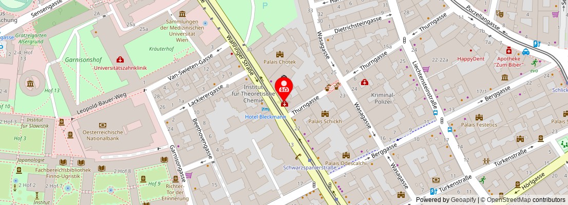 Street map section around the address
