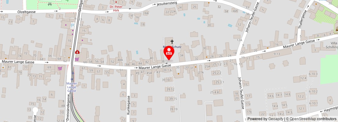 Street map section around the address