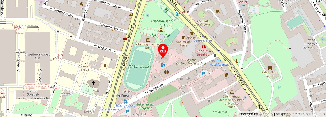 Street map section around the address