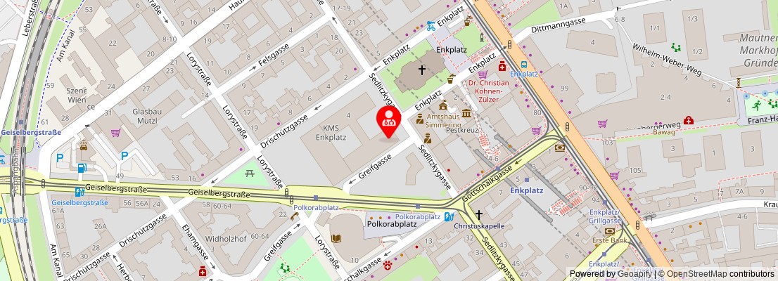 Street map section around the address