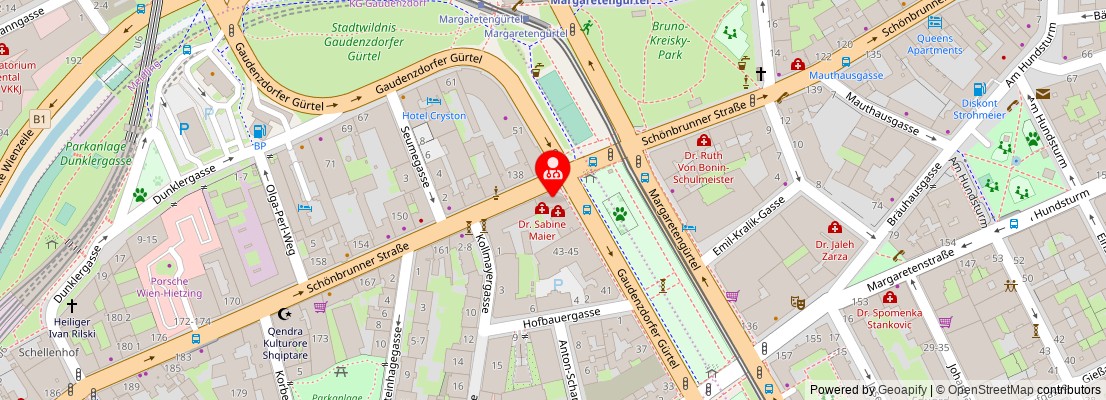 Street map section around the address