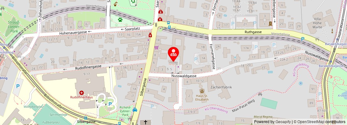 Street map section around the address