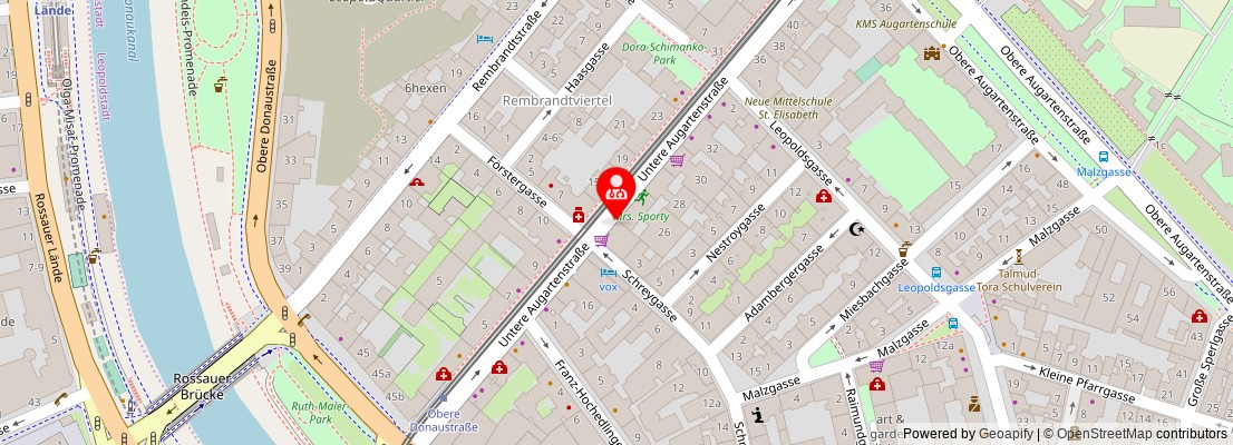 Street map section around the address