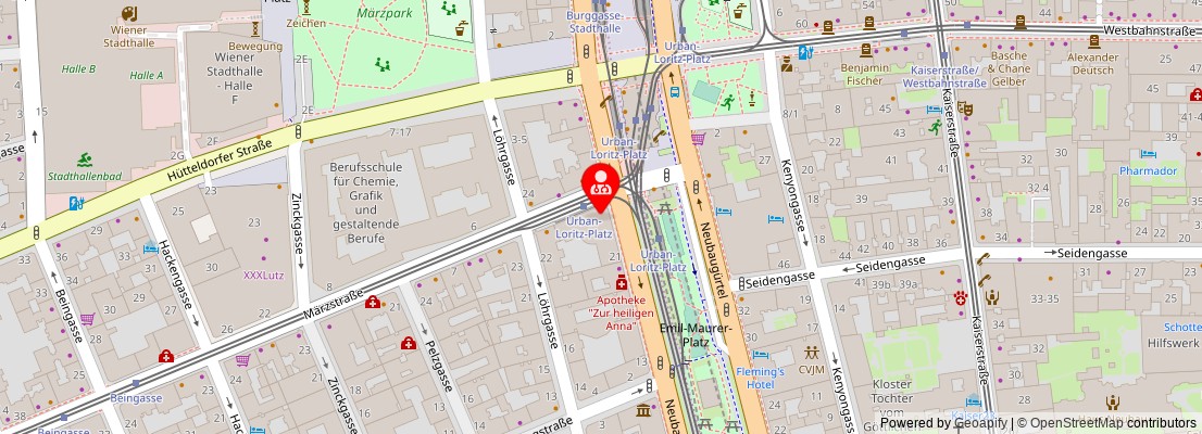 Street map section around the address