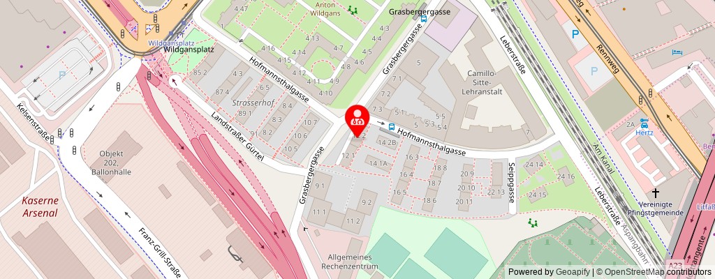 Street map section around the address