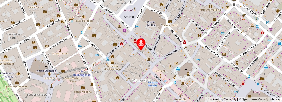 Street map section around the address