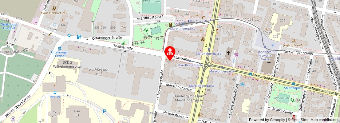 Street map section around the address