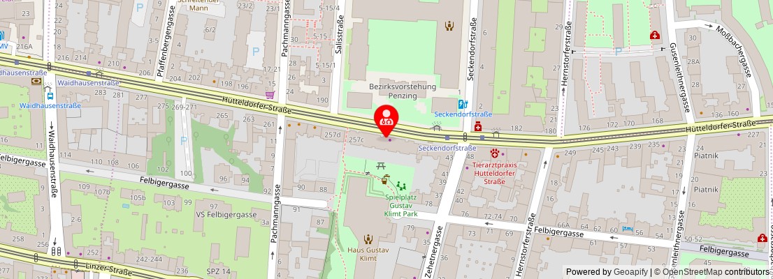 Street map section around the address