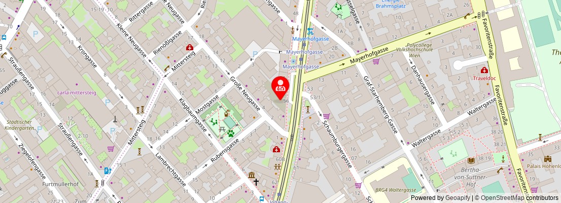 Street map section around the address