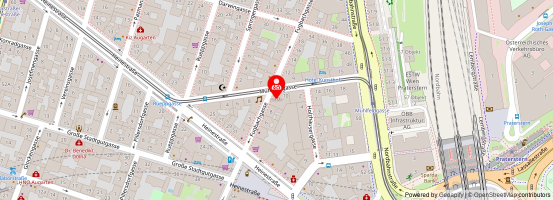 Street map section around the address