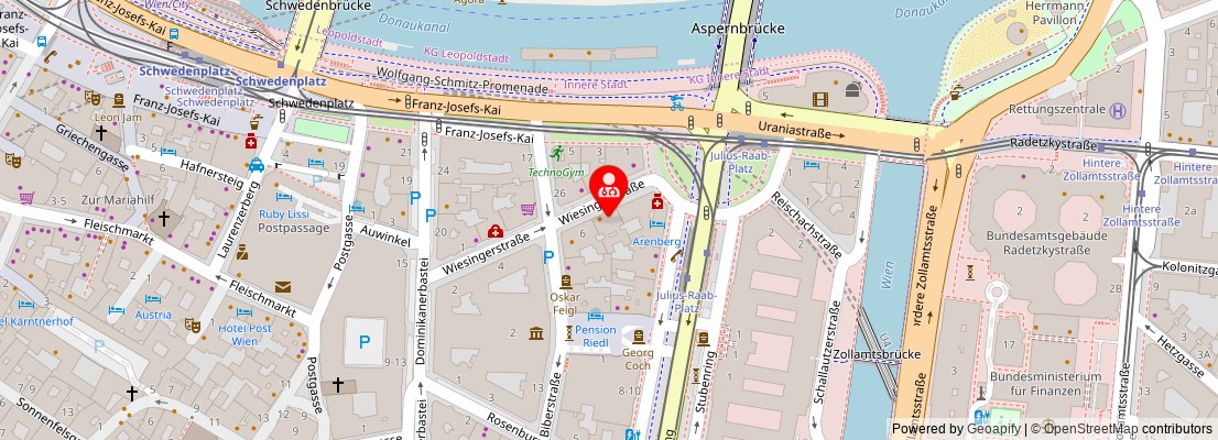 Street map section around the address