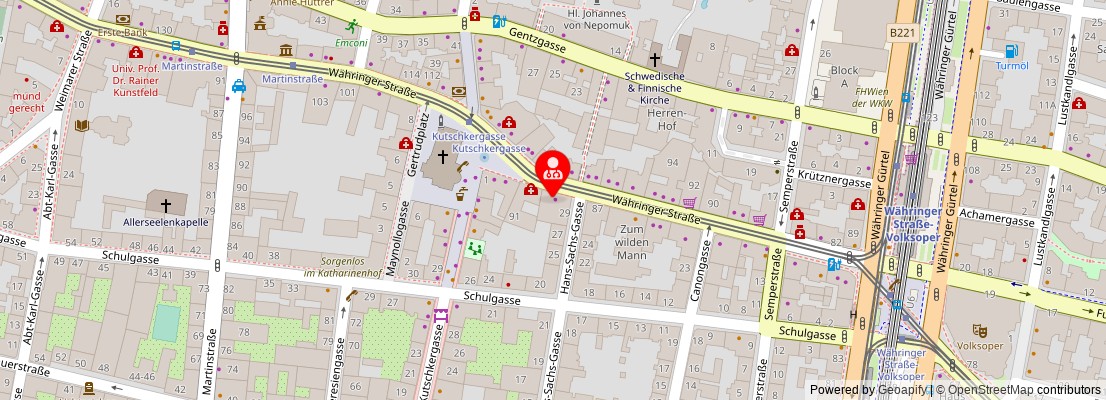 Street map section around the address