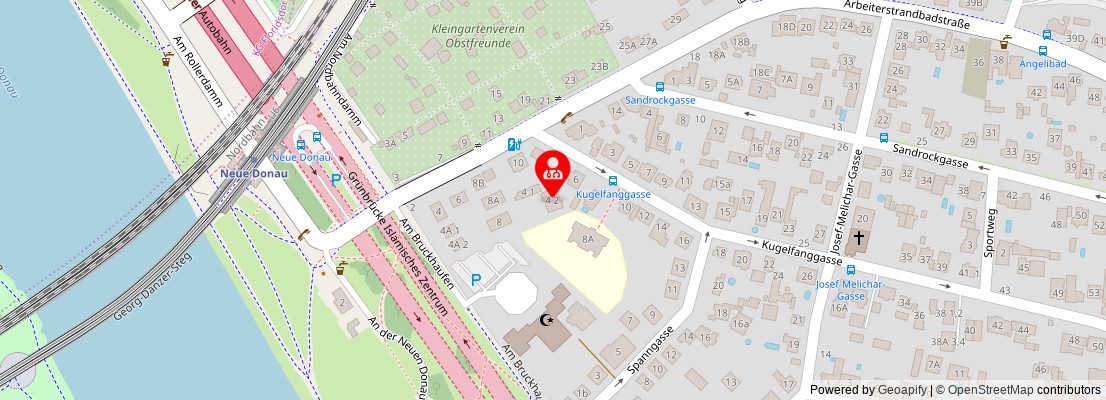 Street map section around the address
