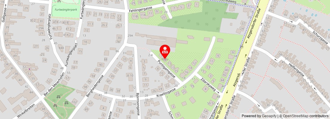 Street map section around the address