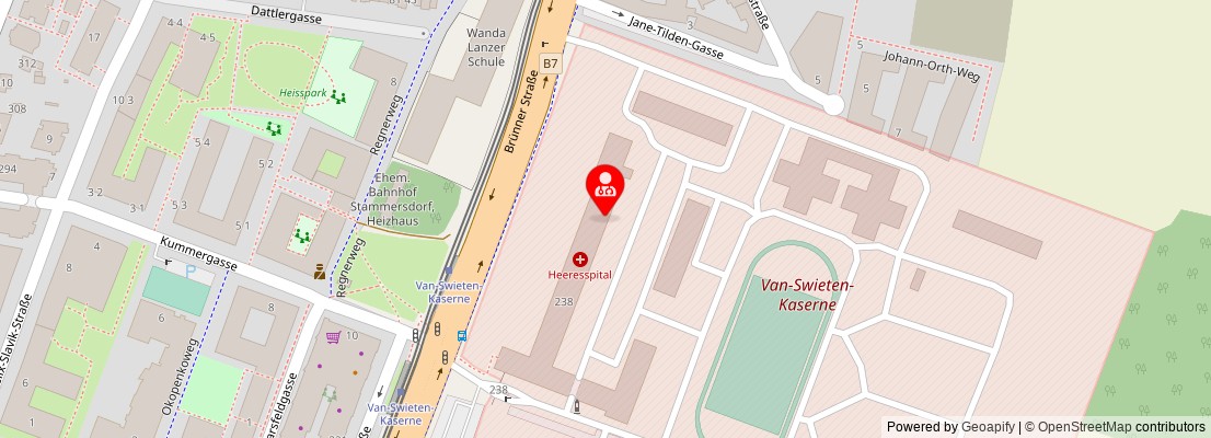 Street map section around the address