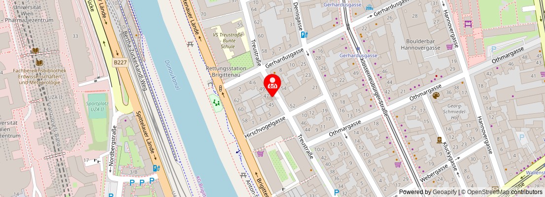 Street map section around the address