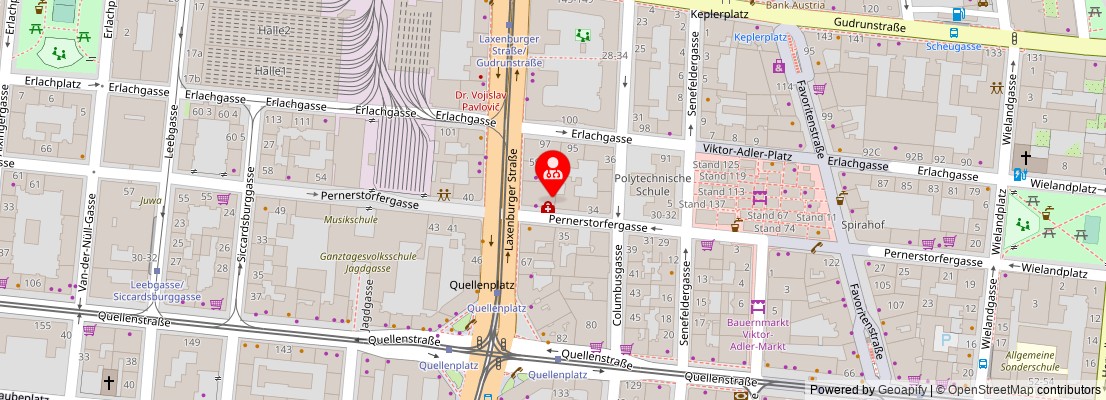 Street map section around the address
