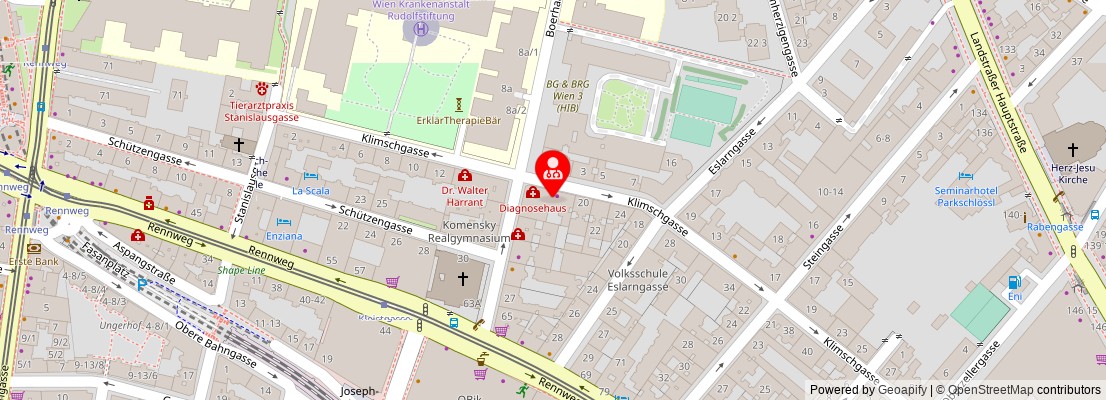 Street map section around the address