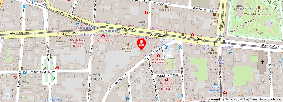 Street map section around the address