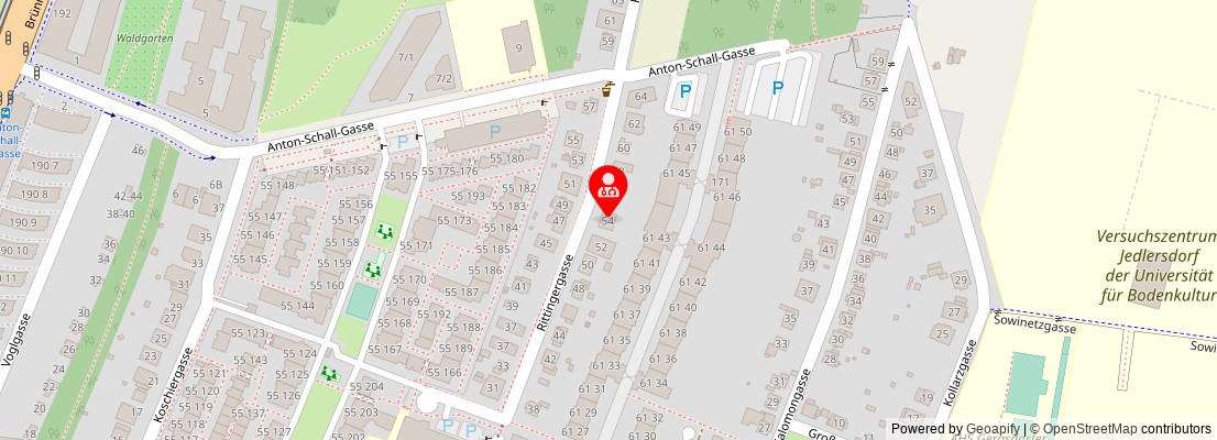 Street map section around the address