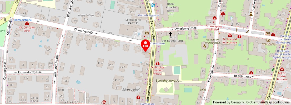 Street map section around the address