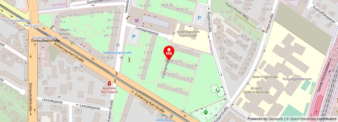 Street map section around the address