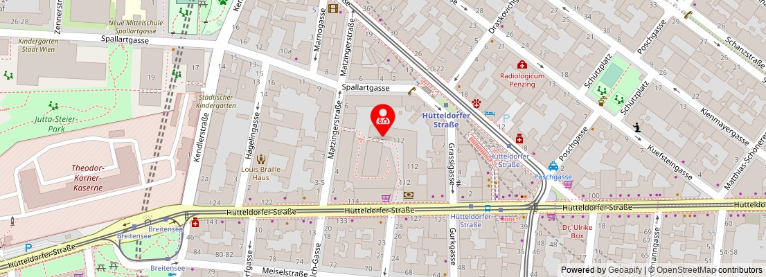 Street map section around the address