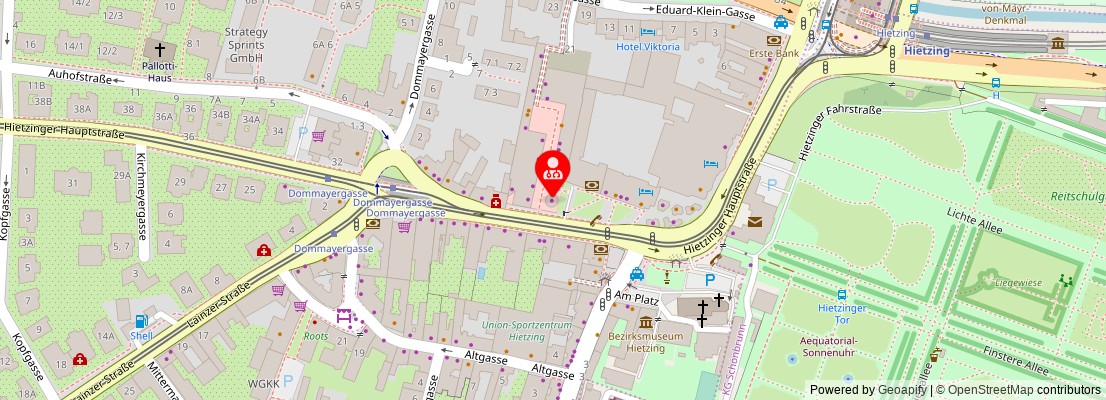 Street map section around the address