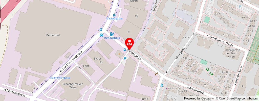 Street map section around the address