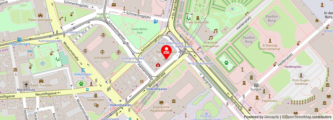 Street map section around the address